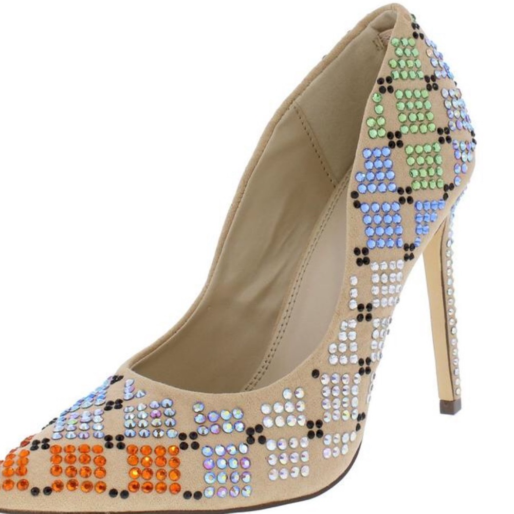Rhinestone Embellished Pumps worn once
